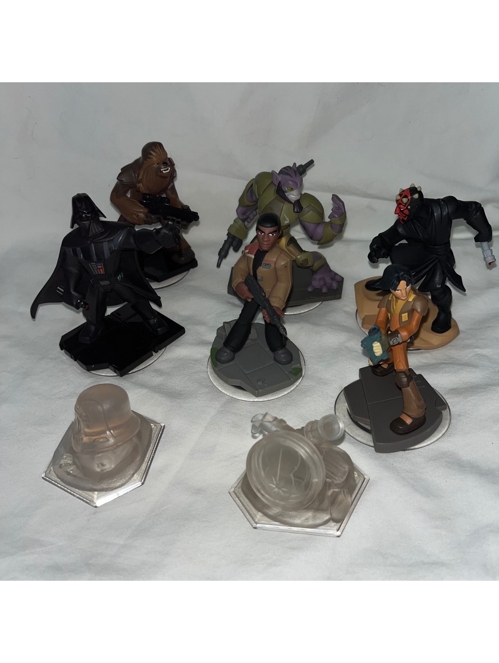Disney Infinity 3.0 Star Wars Figures Lot Darth Vader Maul Zeb Ezra Chewbacca